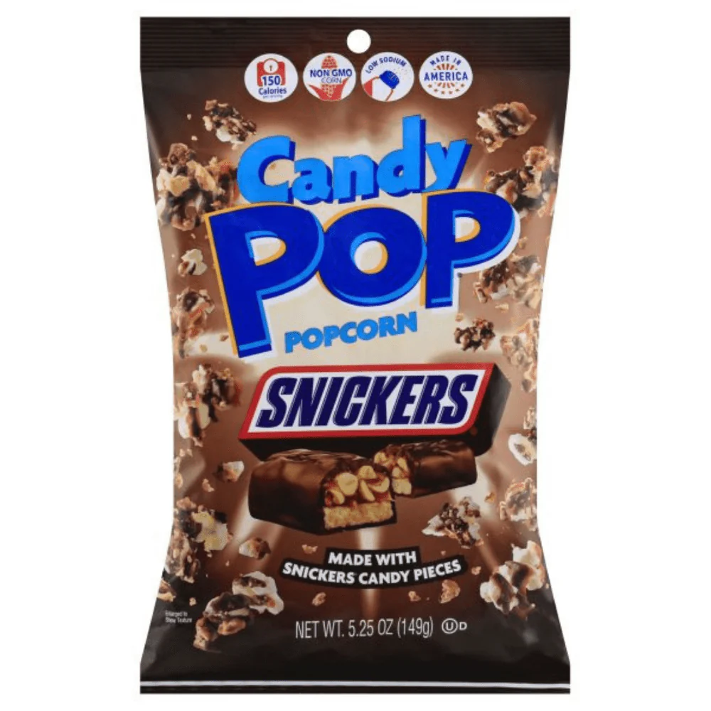 pop corn candy snickers