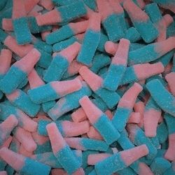 bouteille fizzi rose et bleu halal